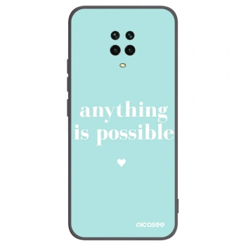 Picasee Xiaomi Redmi Note 9 Pro Hülle - Schwarzes Silikon - Anything is possible