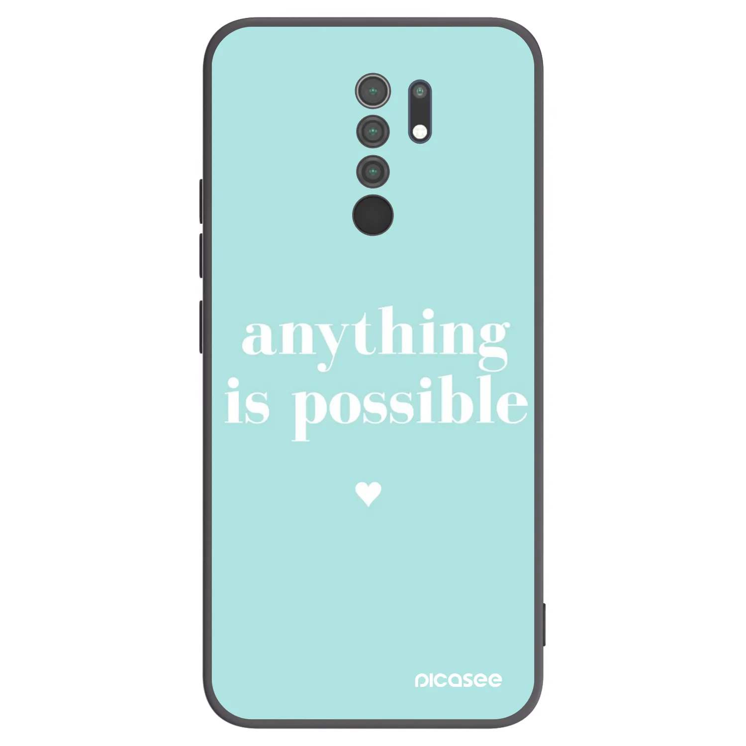 Picasee Xiaomi Redmi 9 Hülle - Schwarzes Silikon - Anything is possible