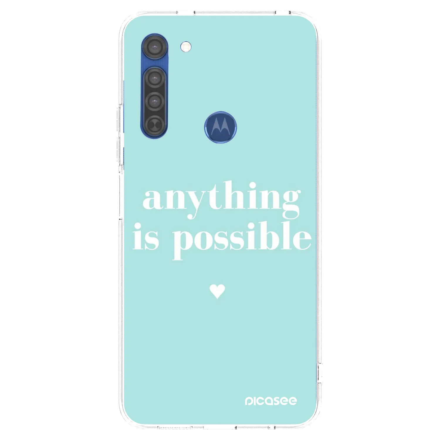 Picasee Motorola Moto G8 Hülle - Transparentes Silikon - Anything is possible