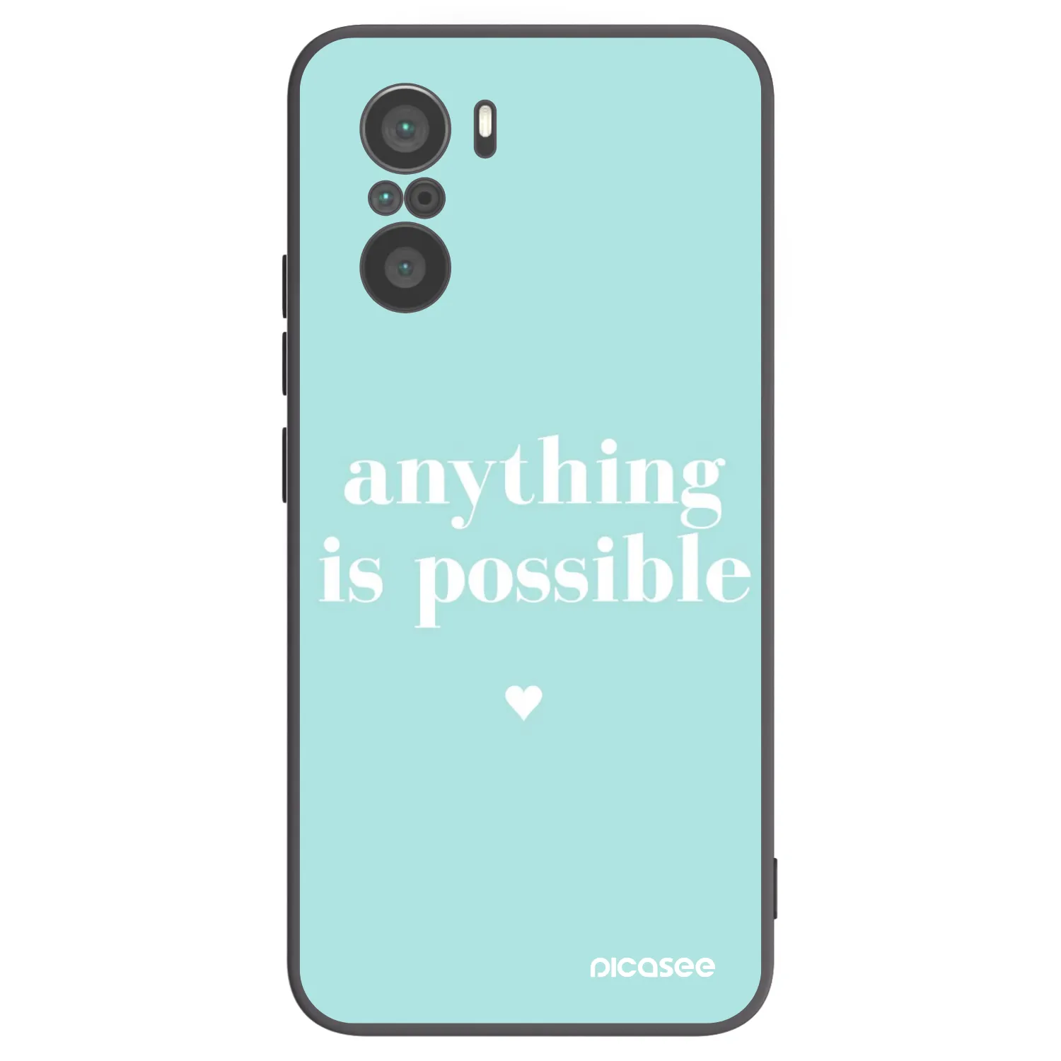 Picasee Xiaomi Poco F3 Hülle - Schwarzes Silikon - Anything is possible