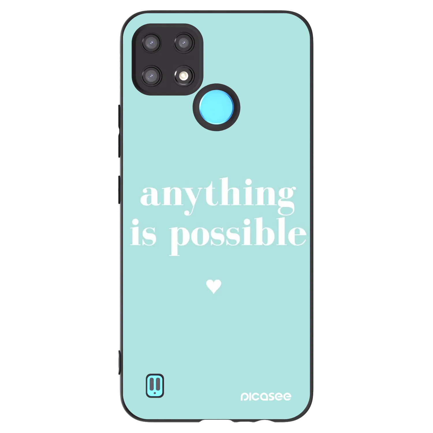 Picasee Realme C21 Hülle - Schwarzes Silikon - Anything is possible