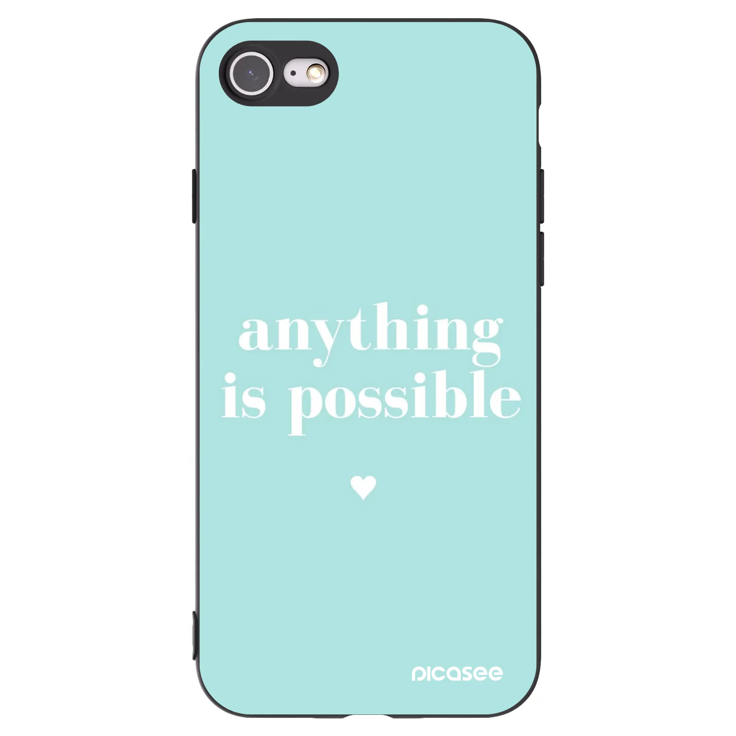 Picasee Apple iPhone SE 2020 Hülle - Schwarzes Silikon - Anything is possible