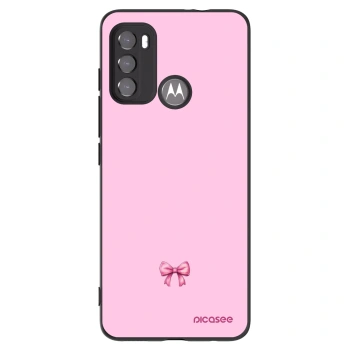 Picasee Motorola Moto G60 Hülle - Schwarzes Silikon - Blush bow
