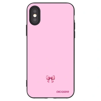 Picasee Apple iPhone X/XS Hülle - Schwarzes Silikon - Blush bow