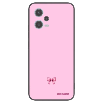 Picasee Xiaomi Redmi Note 12 5G Hülle - Schwarzes Silikon - Blush bow