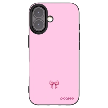 Picasee Apple iPhone 16 Hülle - Schwarzes Silikon - Blush bow