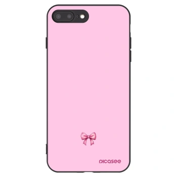 Picasee Apple iPhone 7 Plus Hülle - Schwarzes Silikon - Blush bow