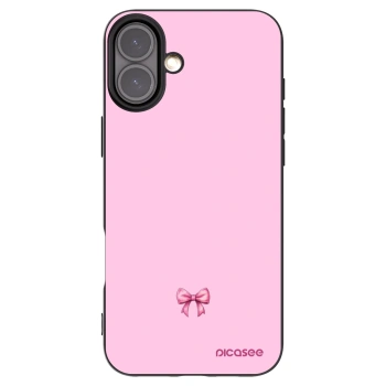 Picasee Apple iPhone 16 Plus Hülle - Schwarzes Silikon - Blush bow