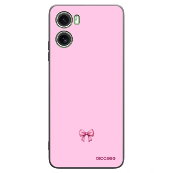 Picasee Motorola Moto G06 Hülle - Schwarzes Silikon - Blush bow