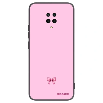 Picasee Xiaomi Redmi Note 9S Hülle - Schwarzes Silikon - Blush bow