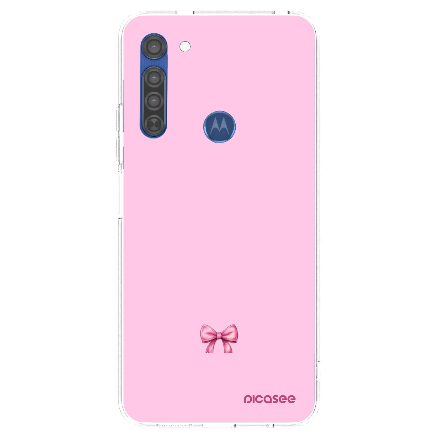 Picasee Motorola Moto G8 Hülle - Transparentes Silikon - Blush bow