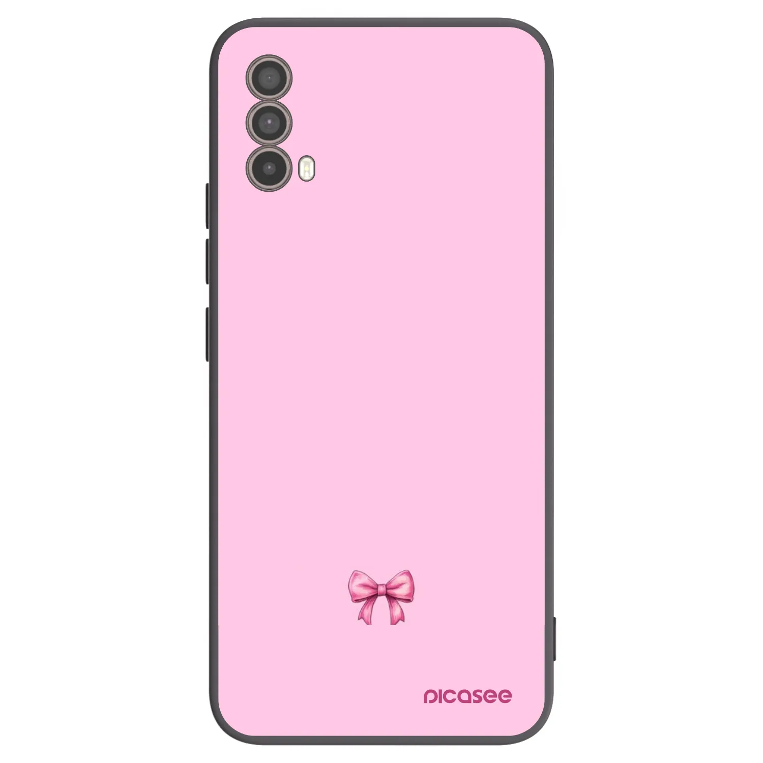 Picasee Motorola Moto E40 Hülle - Schwarzes Silikon - Blush bow