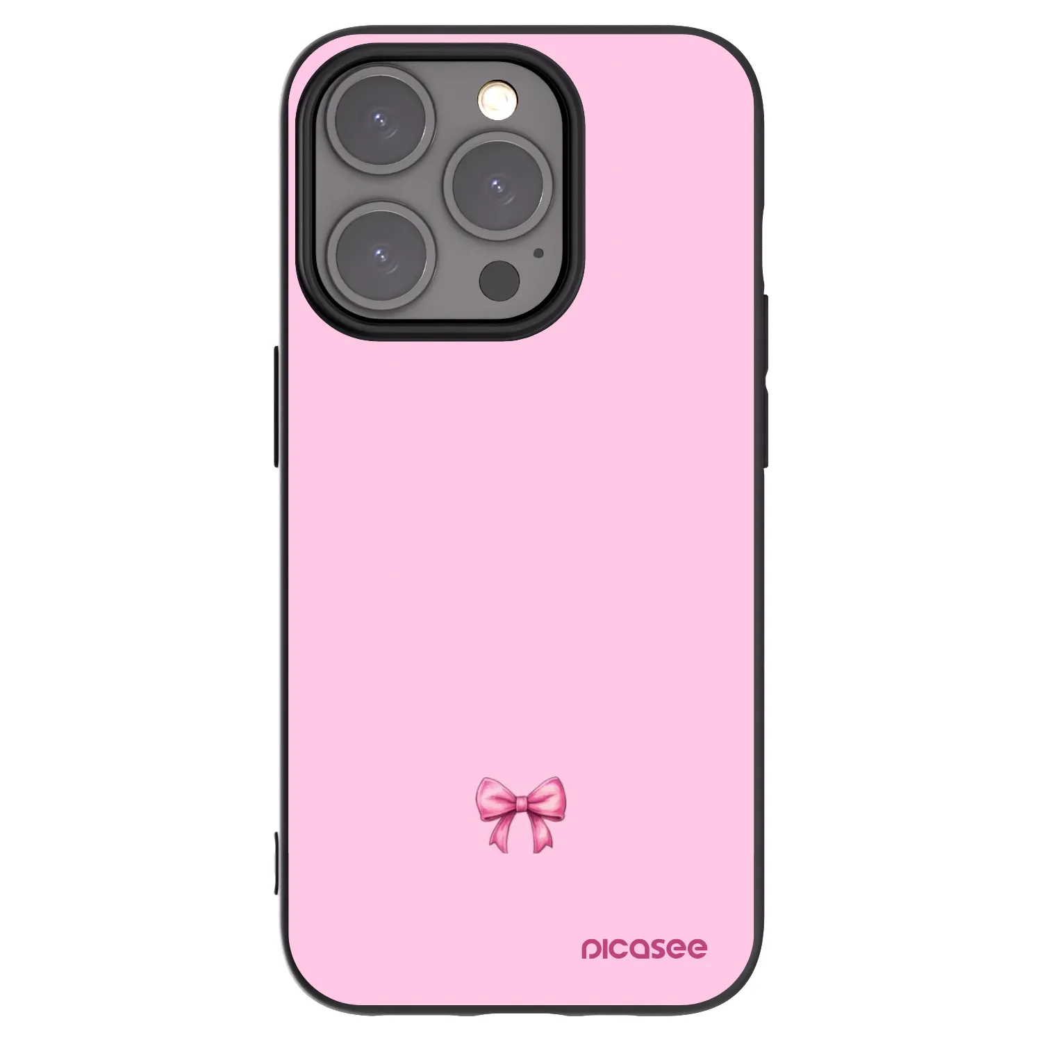 Picasee Apple iPhone 15 Pro Hülle - Schwarzes Silikon - Blush bow