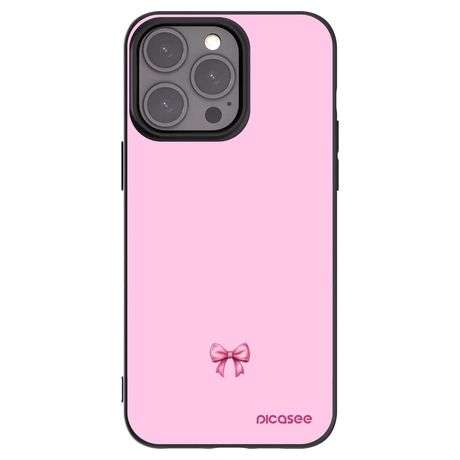 Picasee Apple iPhone 15 Pro Max Hülle - Schwarzes Silikon - Blush bow