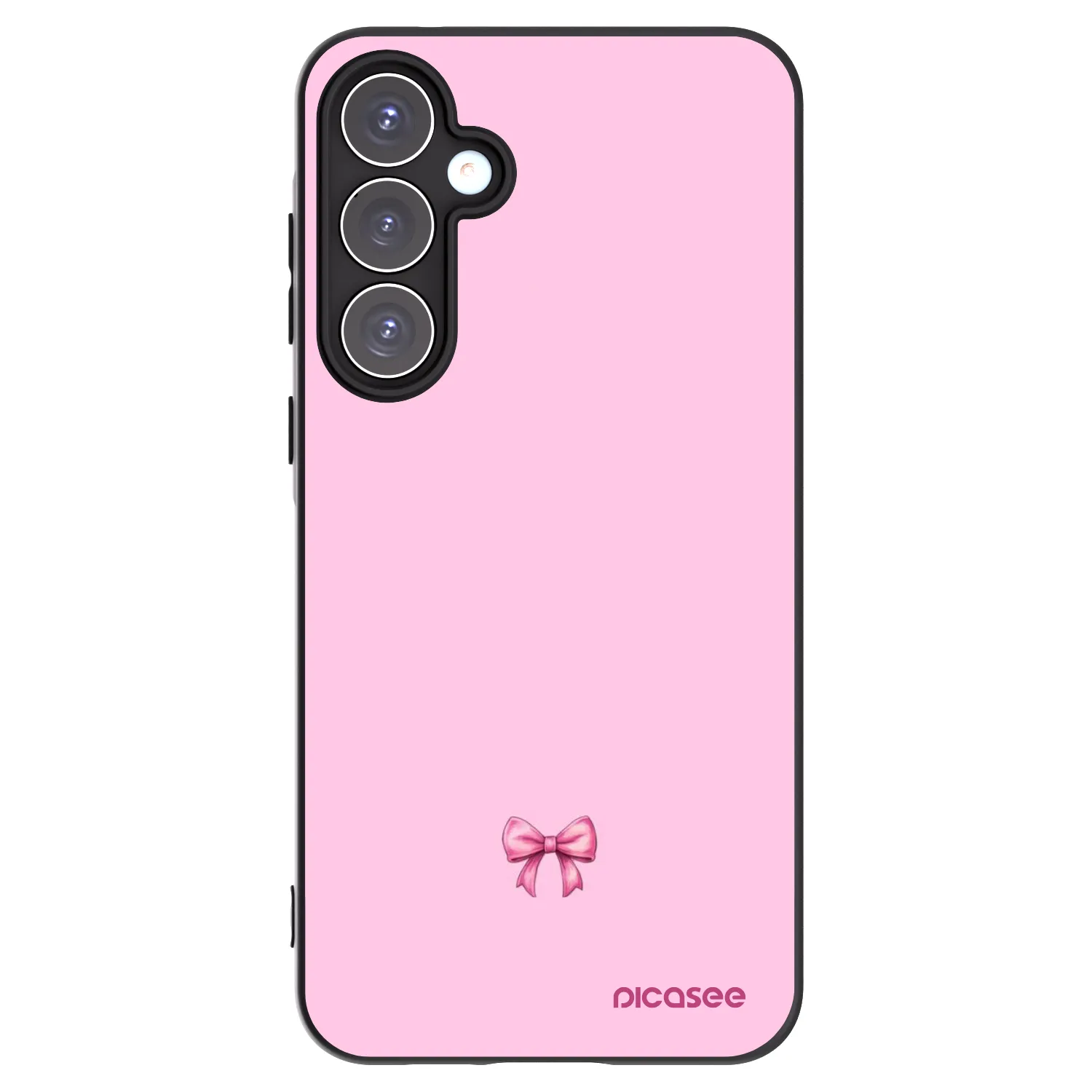 Picasee Samsung Galaxy A55 5G A556B Hülle - Schwarzes Silikon - Blush bow