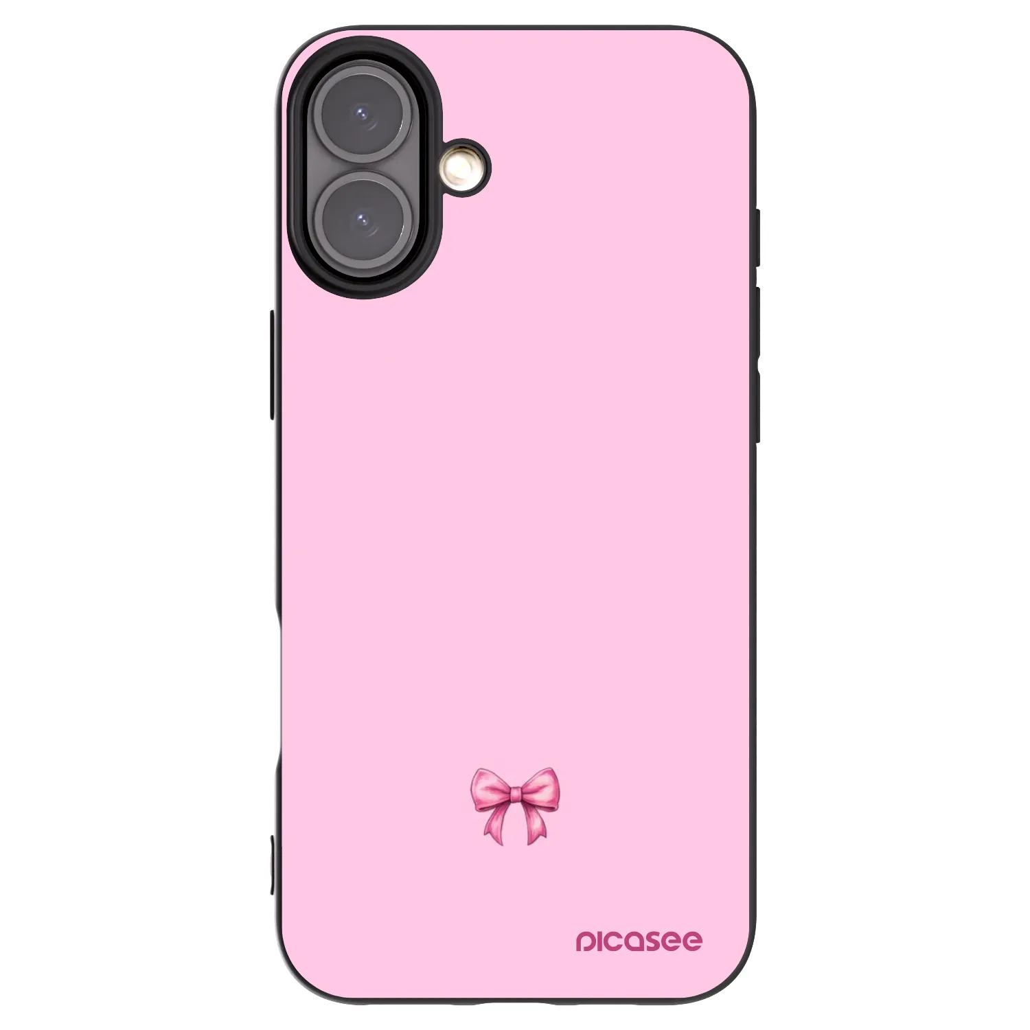 Picasee Apple iPhone 16 Plus Hülle - Schwarzes Silikon - Blush bow