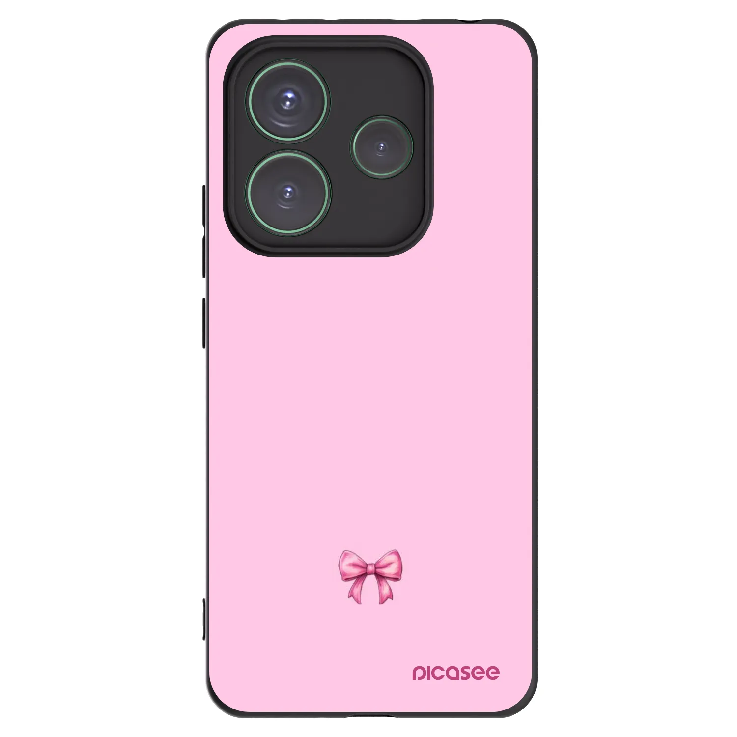Picasee Xiaomi Redmi Note 14 5G Hülle - Schwarzes Silikon - Blush bow