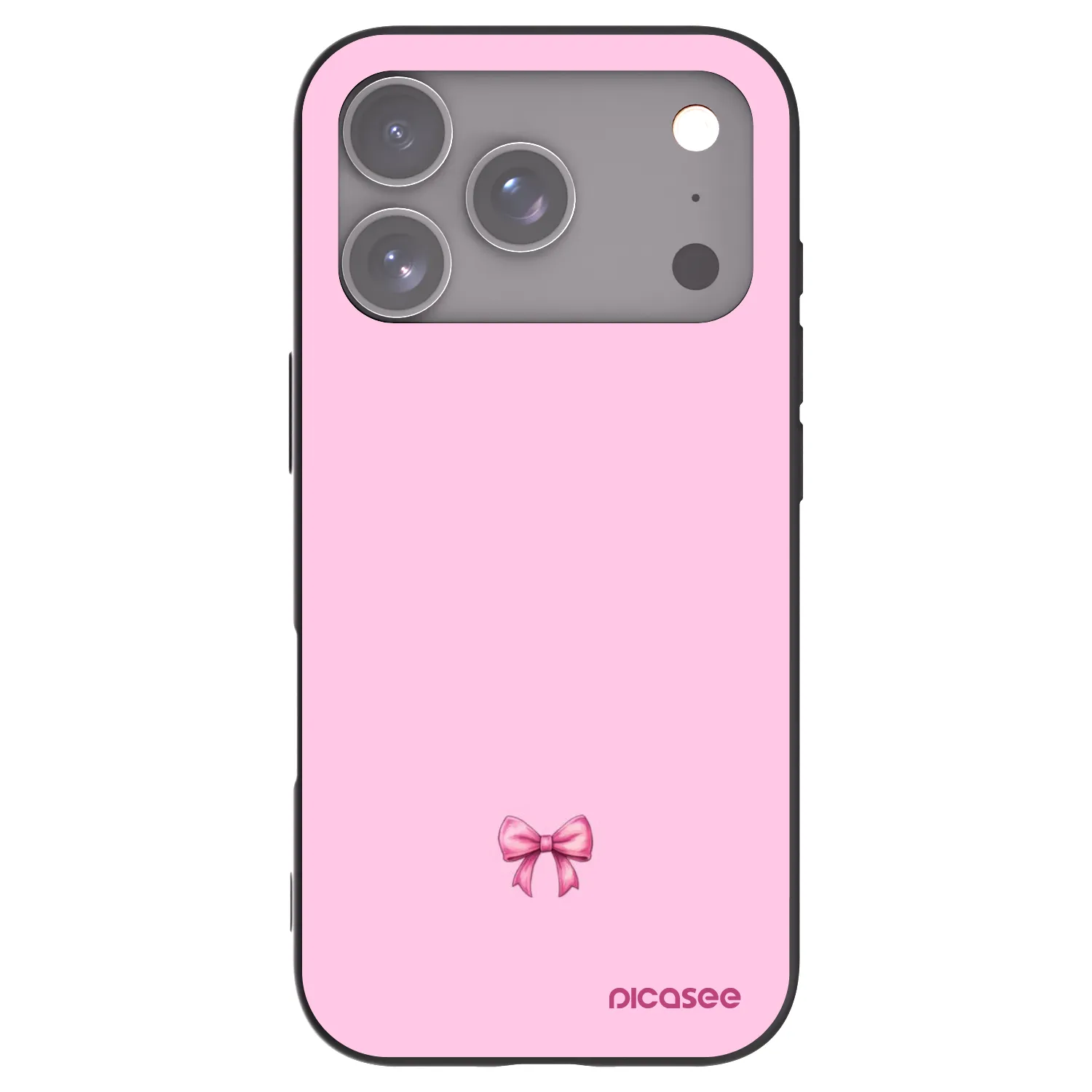 Picasee Apple iPhone 17 Pro Hülle - Schwarzes Silikon - Blush bow