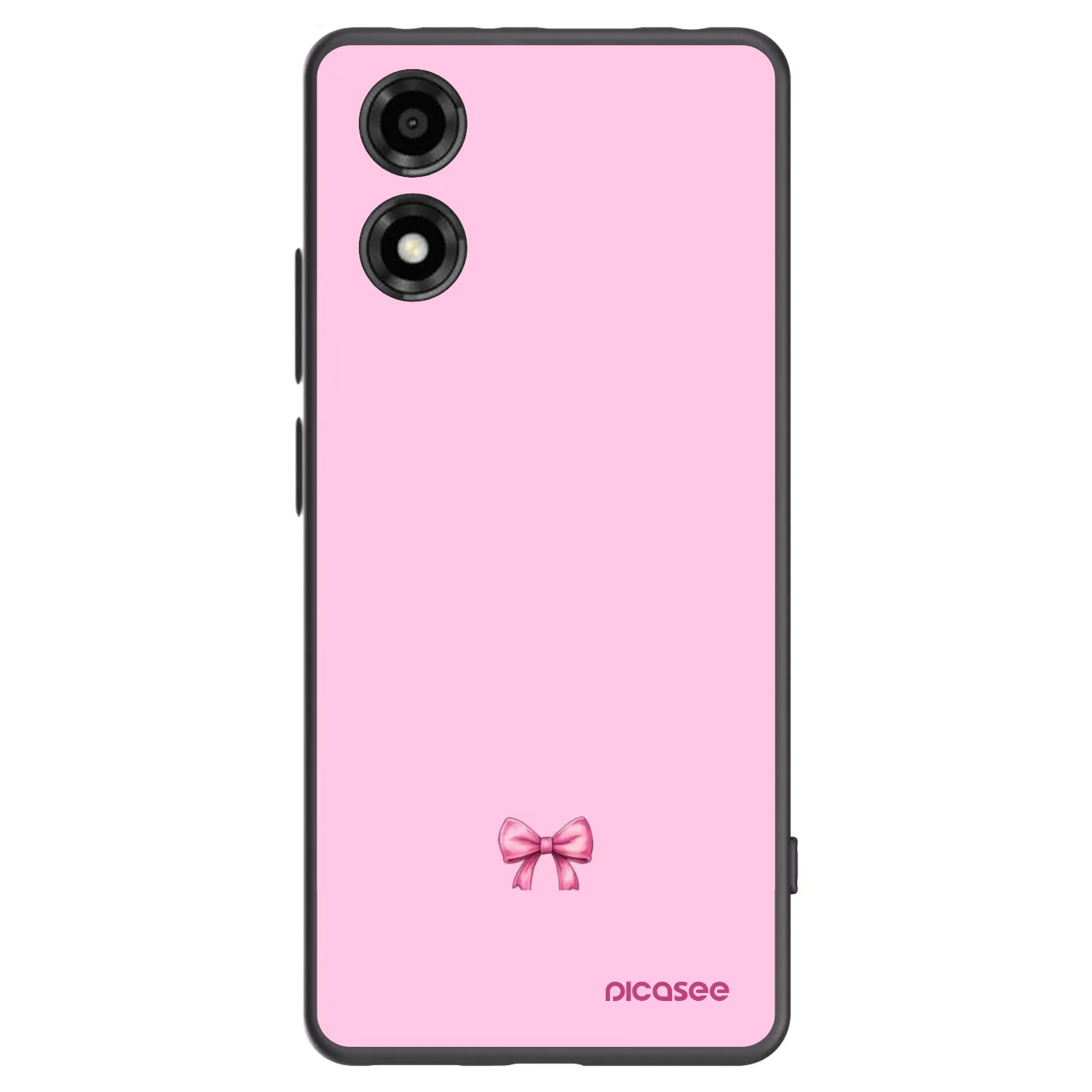 Picasee Motorola Moto E14 Hülle - Schwarzes Silikon - Blush bow