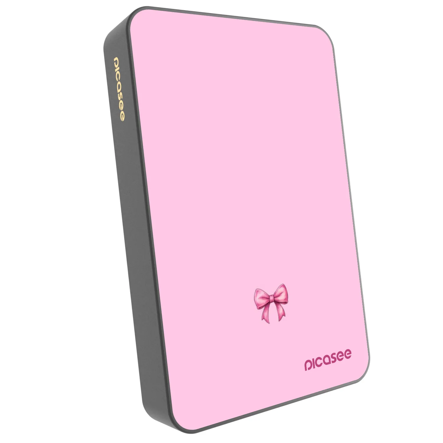 Picasee Powerbank mit MagSafe 10 000 mAh Grau - Blush bow