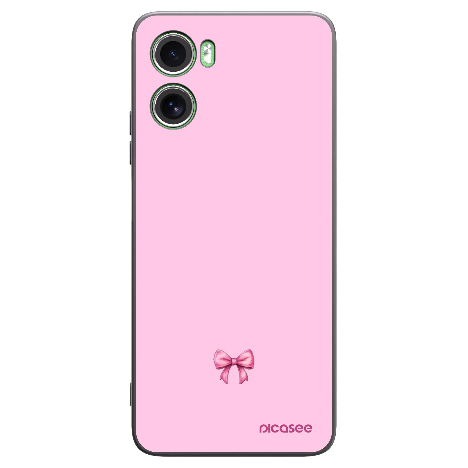 Picasee Motorola Moto G06 Hülle - Schwarzes Silikon - Blush bow