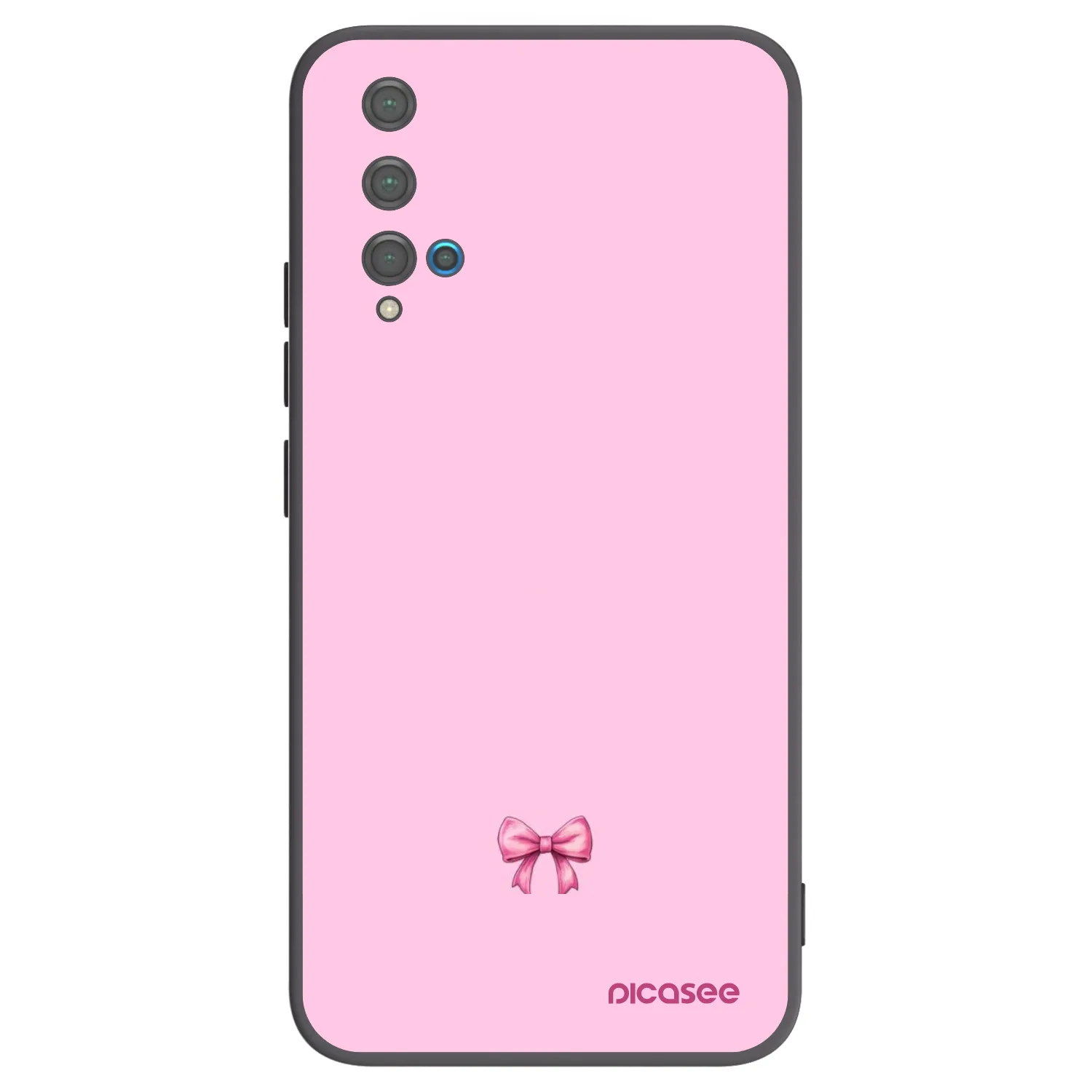 Picasee Huawei Nova 5T Hülle - Schwarzes Silikon - Blush bow