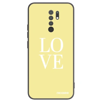 Picasee Xiaomi Redmi 9 Hülle - Schwarzes Silikon - Love