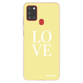 Picasee Samsung Galaxy A21s Hülle - Transparentes Silikon - Love