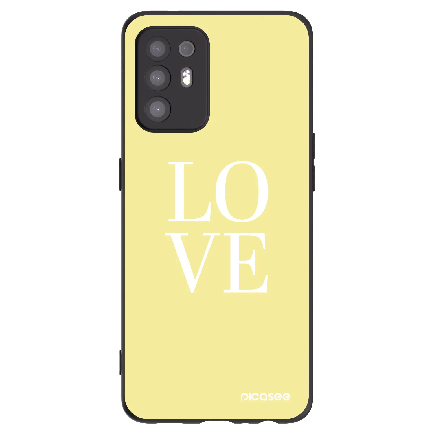 Picasee OPPO A94 5G Hülle - Schwarzes Silikon - Love
