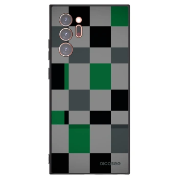 Picasee Samsung Galaxy Note 20 Ultra Hülle - Schwarzes Silikon - Block Grid