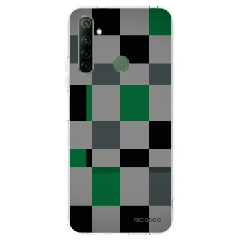 Picasee Realme 5 Hülle - Transparentes Silikon - Block Grid