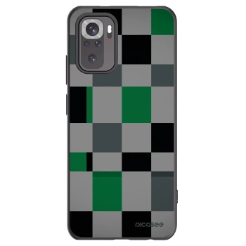 Picasee Xiaomi Redmi Note 10 Hülle - Schwarzes Silikon - Block Grid