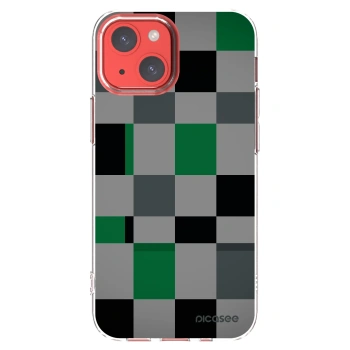 Picasee Apple iPhone 13 mini Hülle - Transparentes Silikon - Block Grid