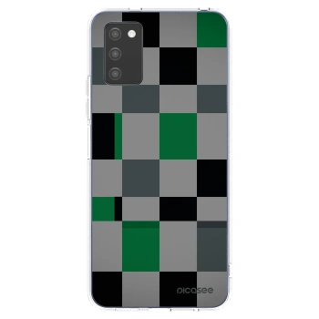Picasee Samsung Galaxy A02s A025G Hülle - Transparentes Silikon - Block Grid