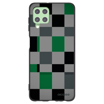 Picasee Samsung Galaxy A22 A225F 4G Hülle - Schwarzes Silikon - Block Grid