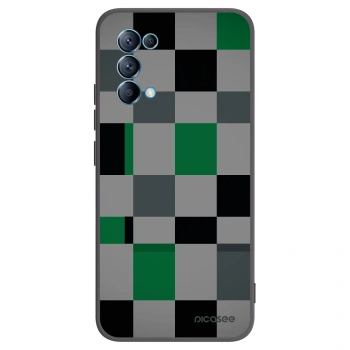 Picasee OPPO A16s Hülle - Schwarzes Silikon - Block Grid