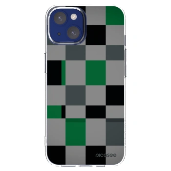Picasee Apple iPhone 14 Hülle - Transparentes Silikon - Block Grid