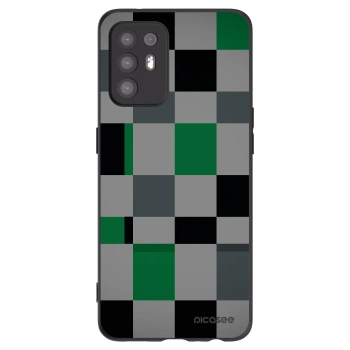 Picasee OPPO A94 5G Hülle - Schwarzes Silikon - Block Grid