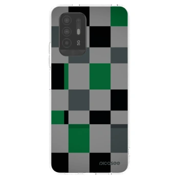 Picasee OPPO A94 5G Hülle - Transparentes Silikon - Block Grid