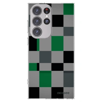 Picasee Samsung Galaxy S23 Ultra 5G Hülle - Transparentes Silikon - Block Grid