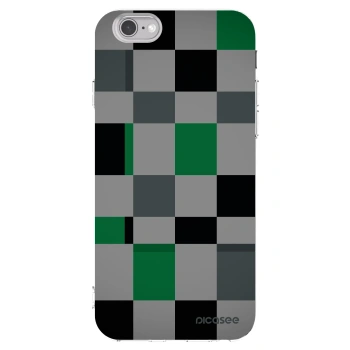Picasee Apple iPhone 6/6S Hülle - Transparentes Silikon - Block Grid
