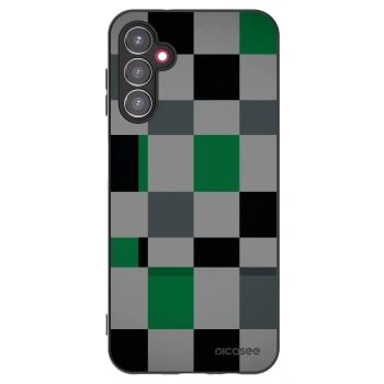 Picasee Samsung Galaxy A14 4G A145R Hülle - Schwarzes Silikon - Block Grid