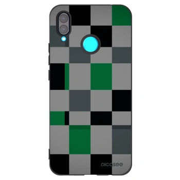 Picasee Huawei Nova 3 Hülle - Schwarzes Silikon - Block Grid