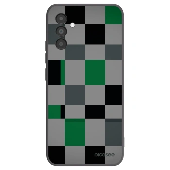 Picasee Samsung Galaxy A04s A047F Hülle - Schwarzes Silikon - Block Grid