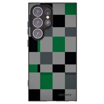 Picasee Samsung Galaxy S24 Ultra S928B 5G Hülle - Schwarzes Silikon - Block Grid