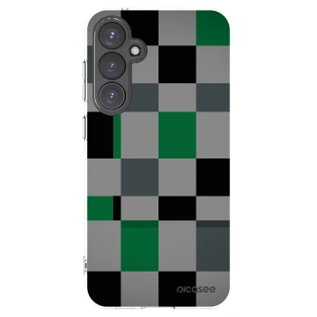 Picasee Samsung Galaxy S23 FE S711B Hülle - Transparentes Silikon - Block Grid