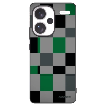 Picasee Xiaomi Redmi Note 13 Pro+ 5G Hülle - Schwarzes Silikon - Block Grid