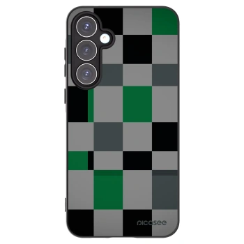 Picasee Samsung Galaxy A55 5G A556B Hülle - Schwarzes Silikon - Block Grid