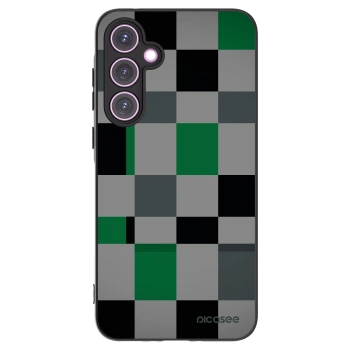 Picasee Samsung Galaxy A35 5G A356B Hülle - Schwarzes Silikon - Block Grid