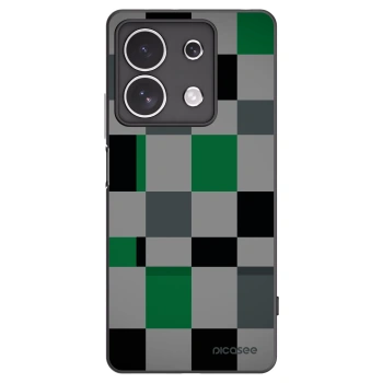 Picasee Xiaomi Redmi Note 13 4G Hülle - Schwarzes Silikon - Block Grid